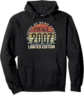 Vintage 2007 Limited Edition 18-Year-Old Gifts 18th Birthday Pullover Hoodie