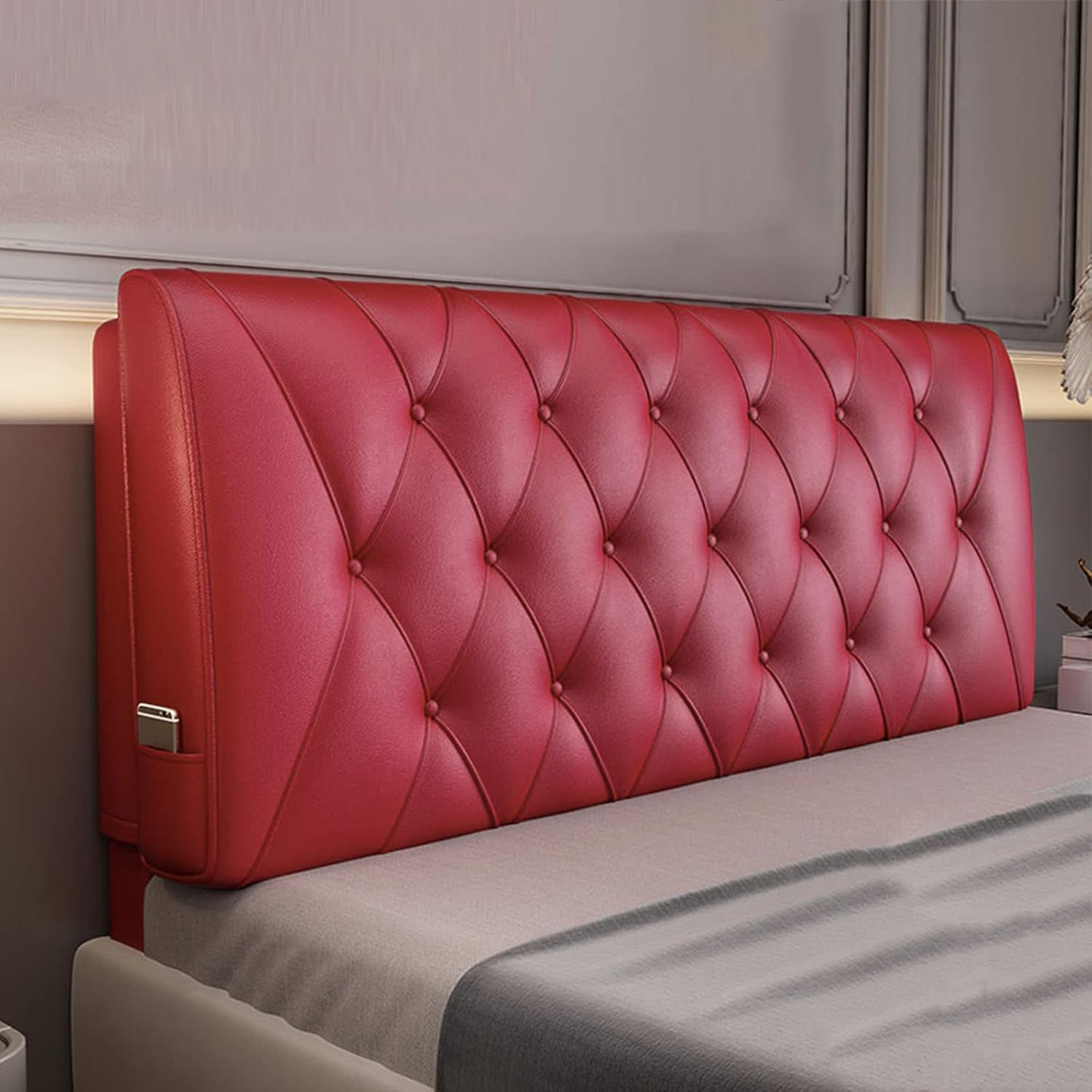 Leather Headboard Cushion Large Bolster Reading Pillow