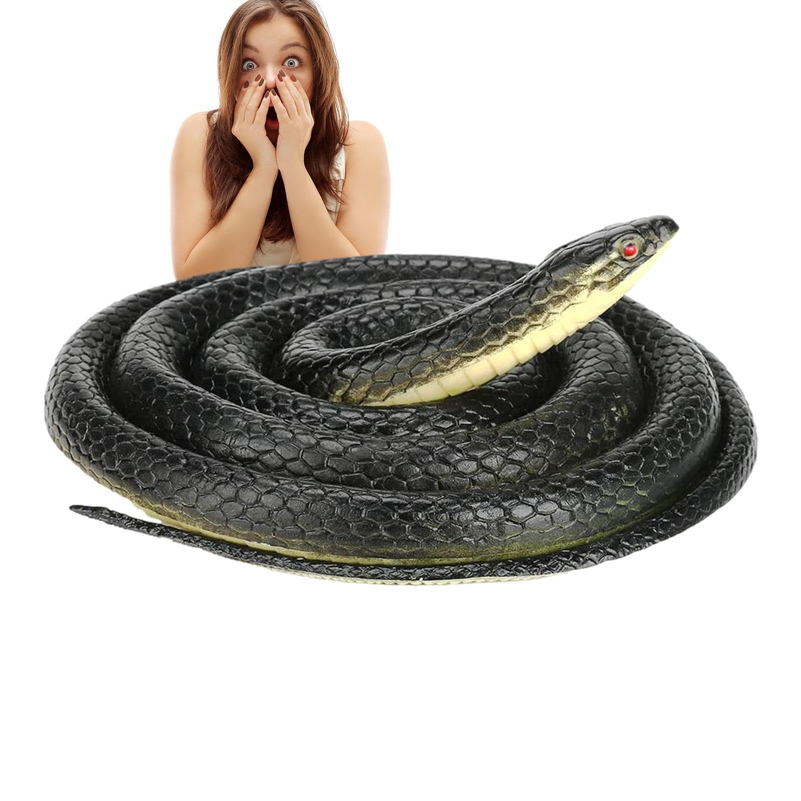 Serpent Jouet En Caoutchouc Souple – 2 Serpents Noirs Réalistes 10,5 Cm, Farce Et Amusement