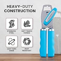 Vista 3 de Zulay Kitchen Abrelatas manual con abrebotellas con perilla giratoria