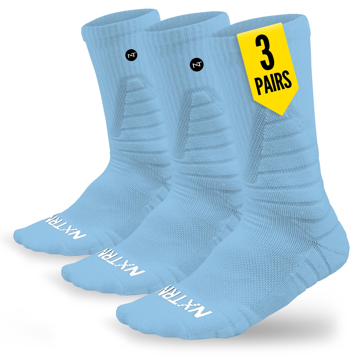 NXTRND 3 Pairs Compression Sports Crew Socks for Men