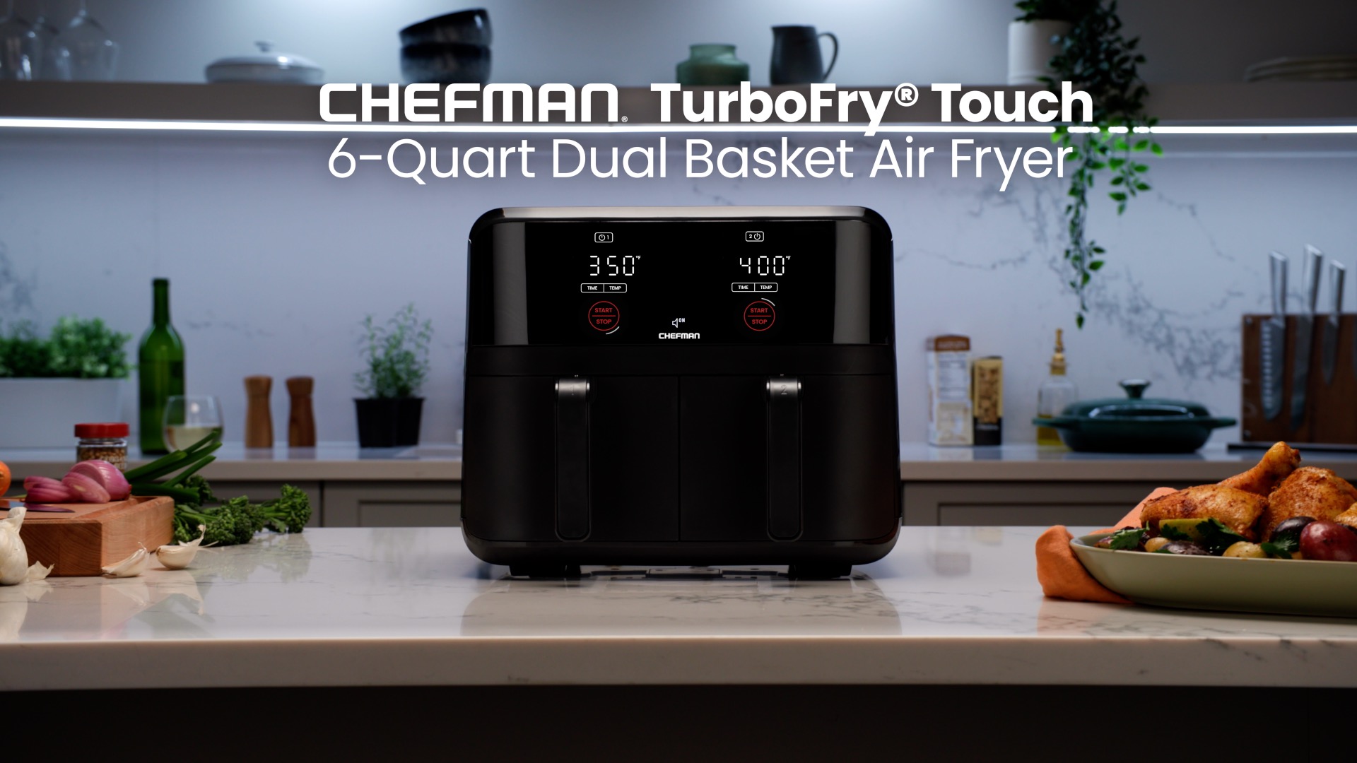 Amazon.com: Chefman 6 Quart Dual Basket Air Fryer - Digital