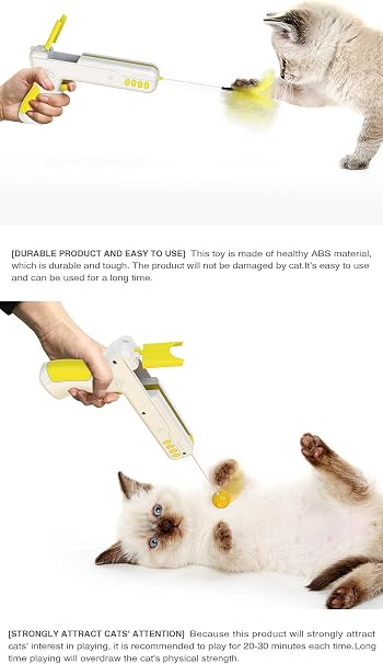 Amazon Obest 猫 おもちゃ 猫じゃらし ねこ おもちゃ 面白い猫銃 人気 一人遊び 運動不足解消 安全素材 0best 猫じゃらし 羽のおもちゃ 通販