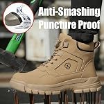 Safety Shoes for Men Waterproof Steel Toe Boots Slip Resistant Work Boots Lightweight Construction Safety Boots Shoes