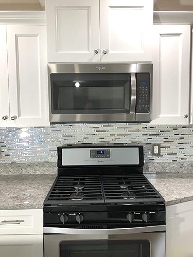 Miniatura 9 de Blujellyfish Azulejo metálico de vidrio blanco iridiscente espejo plateado mezclas de acero inoxidable tiras entrelazadas azulejos de pared TSTNB01