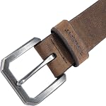 Carhartt mens Durable Full Grain Saddle Leather Classic Belts, W/Rugged Antique Nickle HardwareSaddle Leather Classic Belts
