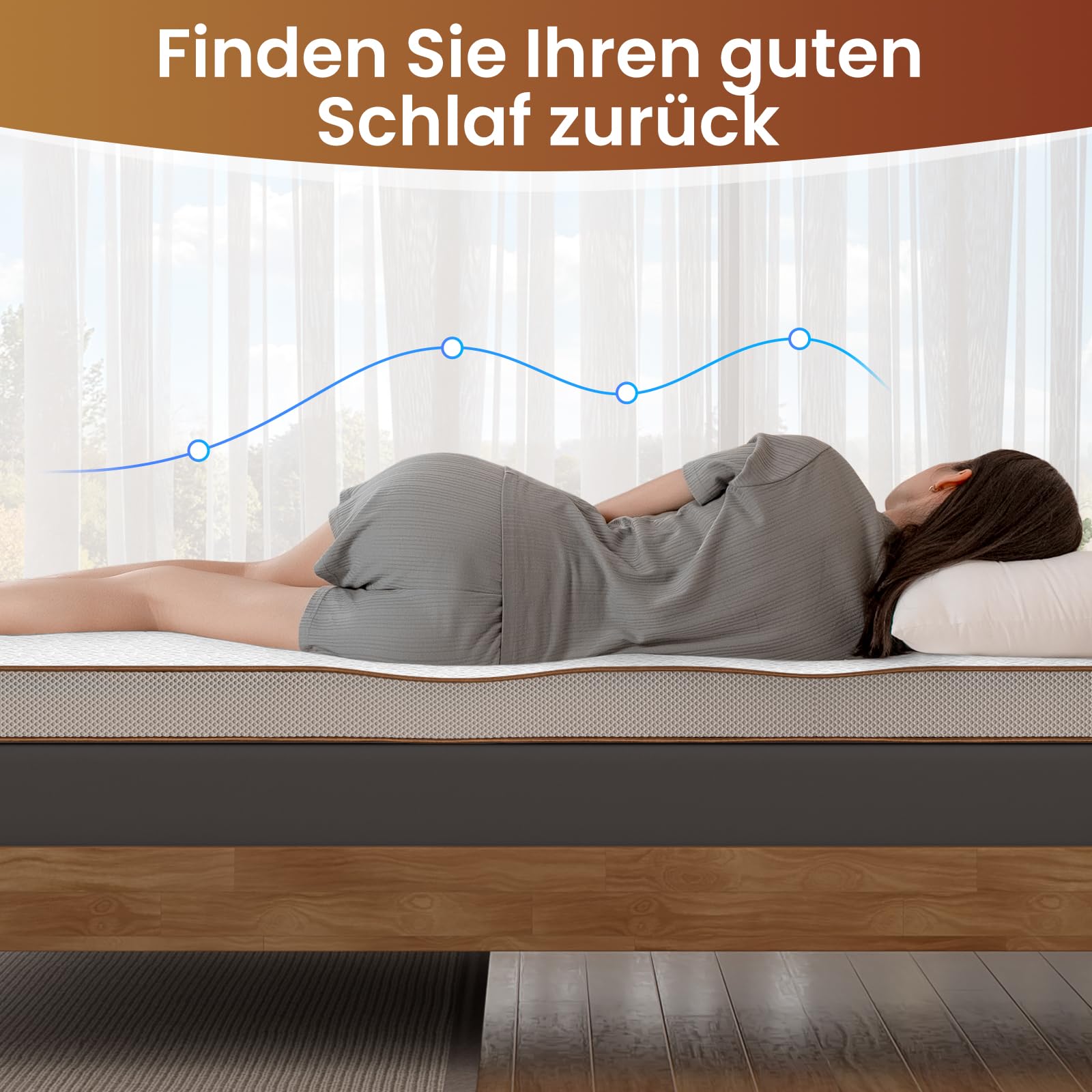BedStory Topper 180x200cm, 7,5cm H3&H4 Topper aus Gel Memory Foam, Atmungsaktiver Matratzentopper für Boxspringbett Wohnwagen Schlafsofa, Bezug Waschbar, Oeko-TEX & CertiPUR-US Zertifiziert