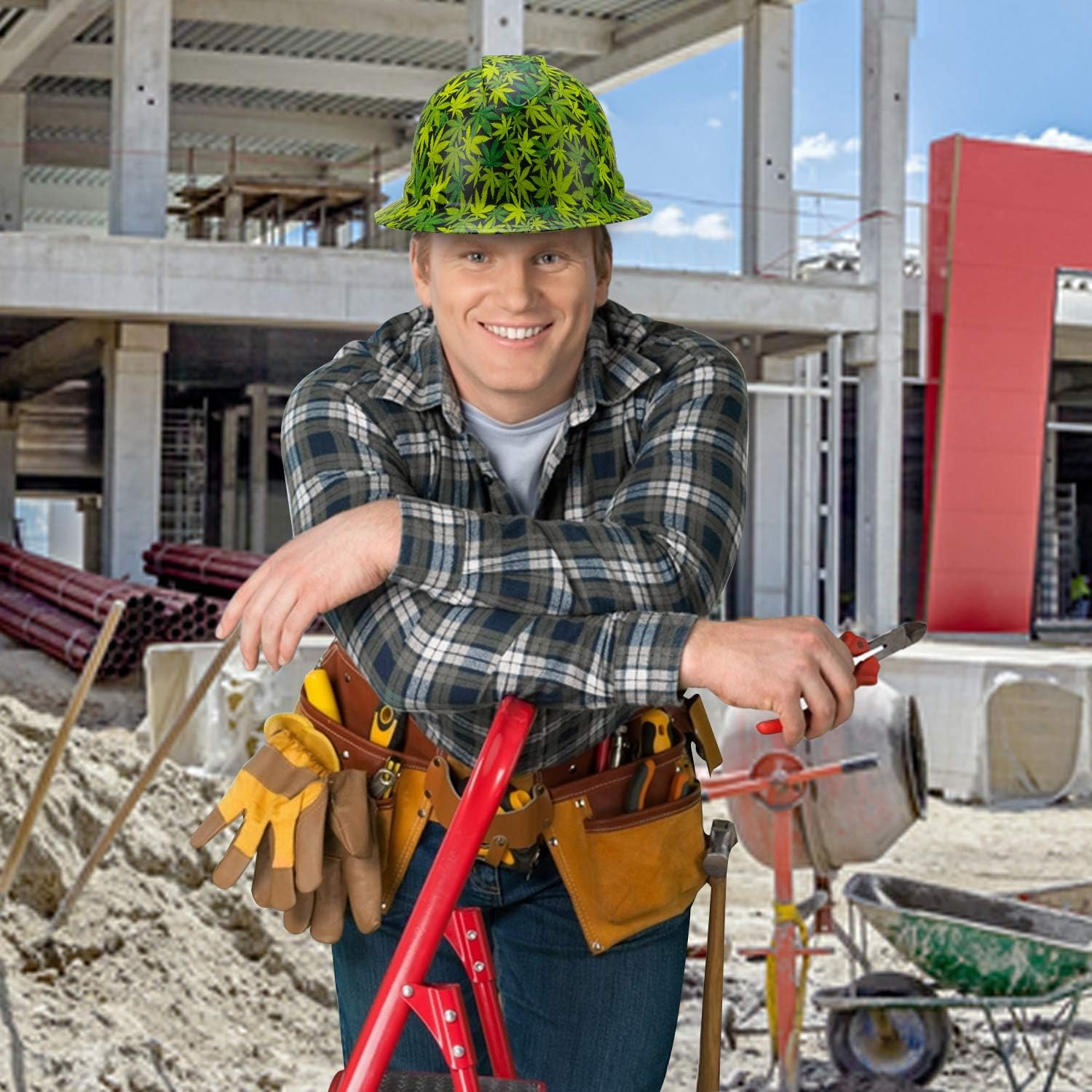 Flash Deals - 80% OFF ACERPAL Full Brim Hard Hat Osha Construction Work Approved Safety Helmet, Head High, White Hat, Genaral And Unique Custom Design Hard Hats, Cascos De Construccion,4 Point Adjustable Ratchet Suspension