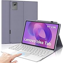 IVEOPPE Keyboard Case for Lenovo Idea Tab 11 Inch 2025 with Touchpad, AZERTY Keyboard Case Removable Layout Cover for Lenovo Idea Tab 11 Inch TB-336ZU/TB-336FU, Purple Lavender