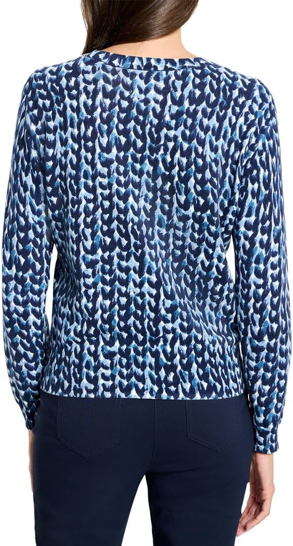 NIC+ZOE Womens Petite Knit Stitch Pure Cotton Sweater