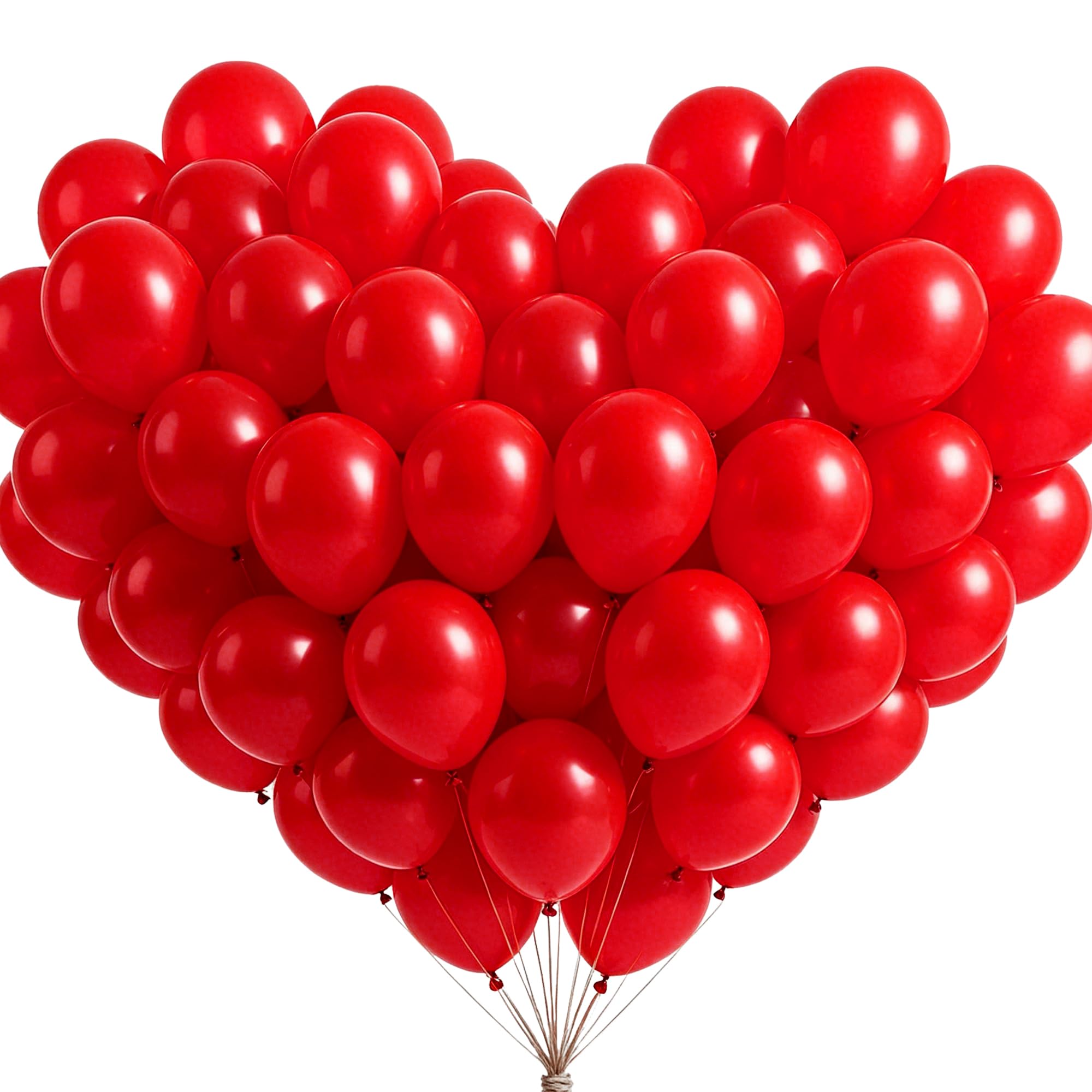 Red Balloons 100 Pack, 12 Inches Latex Balloon Decorations with 2 Rolls Balloon Ribbon for Birthdays, Party, Wedding, Anniversary, Baby Shower, Engagement, Proposal for Girls and Women