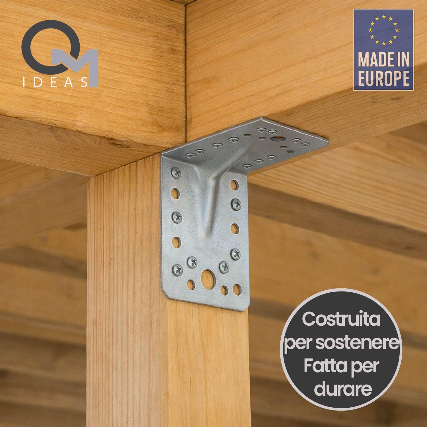 10 x Squadretta di Giunzione Angolare ( 90 x 90 x 65 x 2 ) Squadretta Rinforzata Zincate