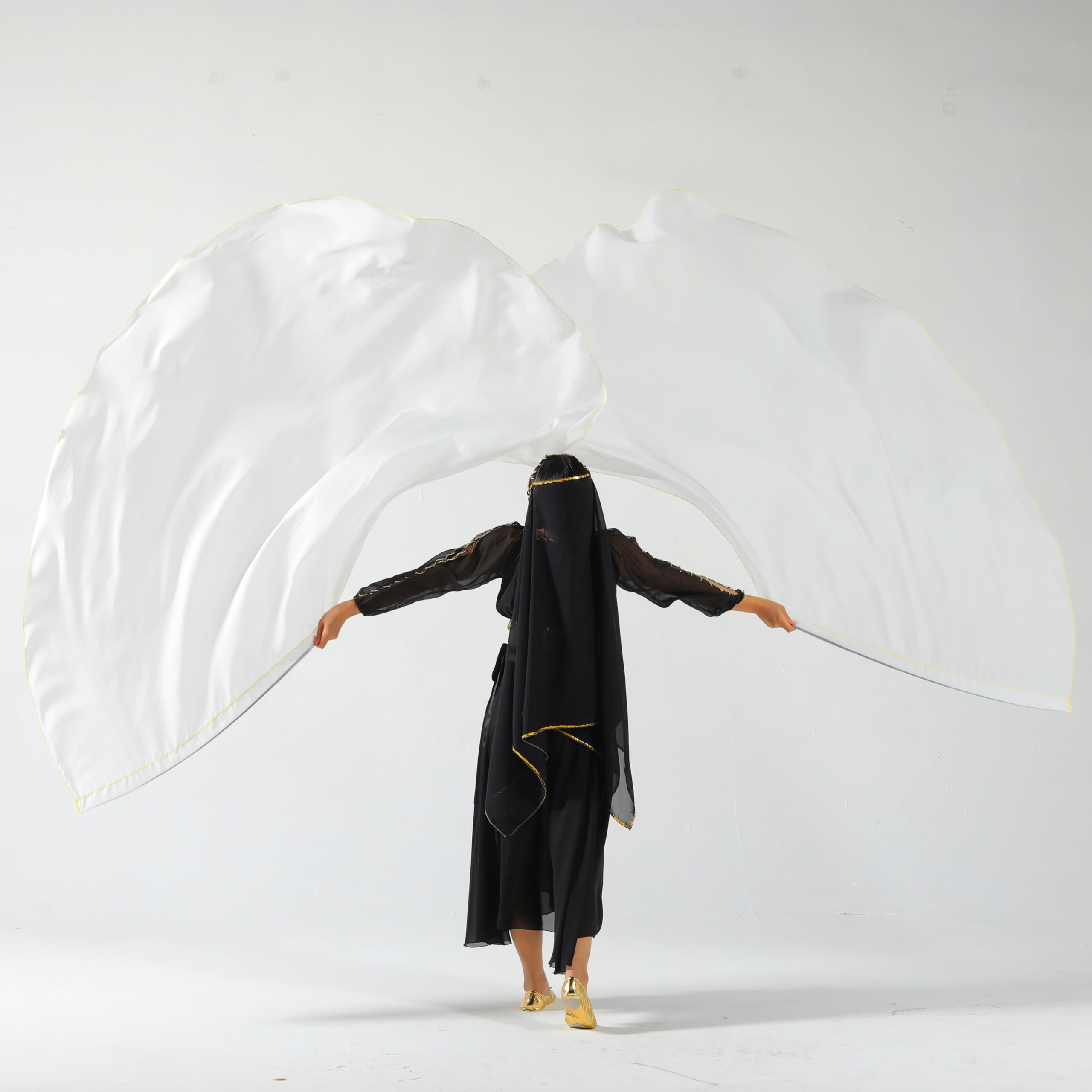 Baisdan 140 x 190 cm Bandiere di adorazione in chiffon con aste flessibile, bandiere di lode e danza di adorazione per la chiesa, adorazione profetica, danza di lode