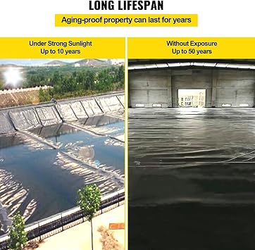 Pond Liner 4x4M/13x13FT HDPE Pond Skins for Outdoor Ponds, Waterproof UV Resistant Easy Cutting Preformed Underlayment for Waterfall, Fish or koi Pond, Fountains and Bed Planter,0.8mm/31mil [Energy Class A]