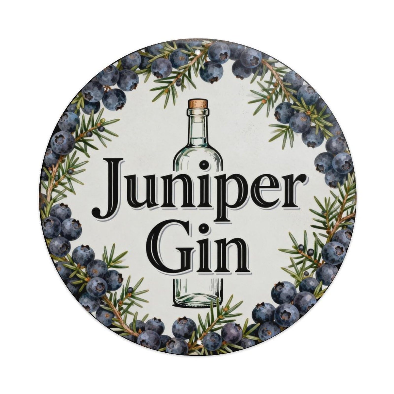 Juniper Gin Metal Tin Sign Plaque