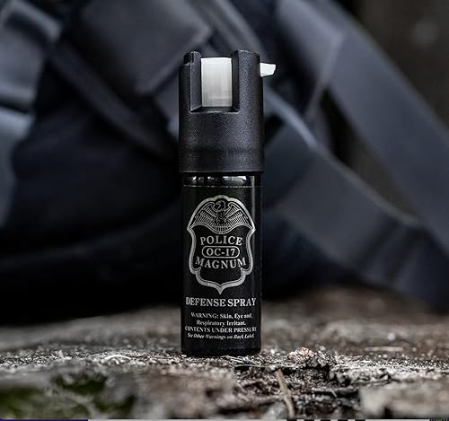 Miniatura 8 de POLICE MAGNUM Recipientes de autodefensa en aerosol de pimienta pequeño, resistencia máxima al calor, rango de 10-12 pies, paquete de 3 cerraduras