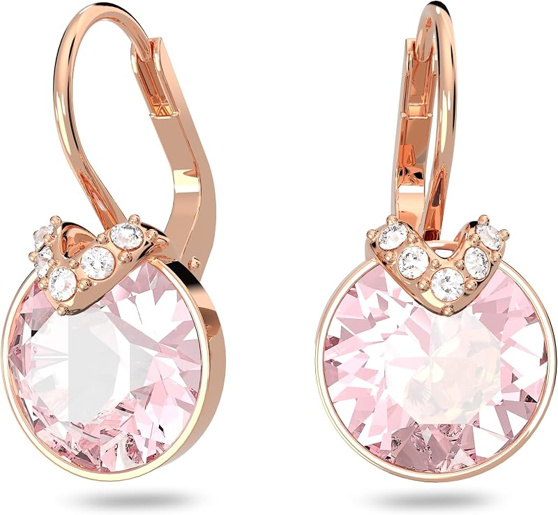 Bella V Crystal Earrings, Grey, Yellow, Clear, Rose Color Crystals, Part of the Swarovski Bella V Collection