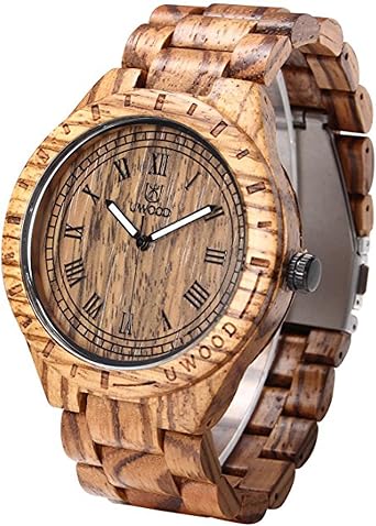 Uwood numero romano stile dell'annata sandal rosso orologio di legno per  gli uomini : Uwood: Amazon.it: Orologi