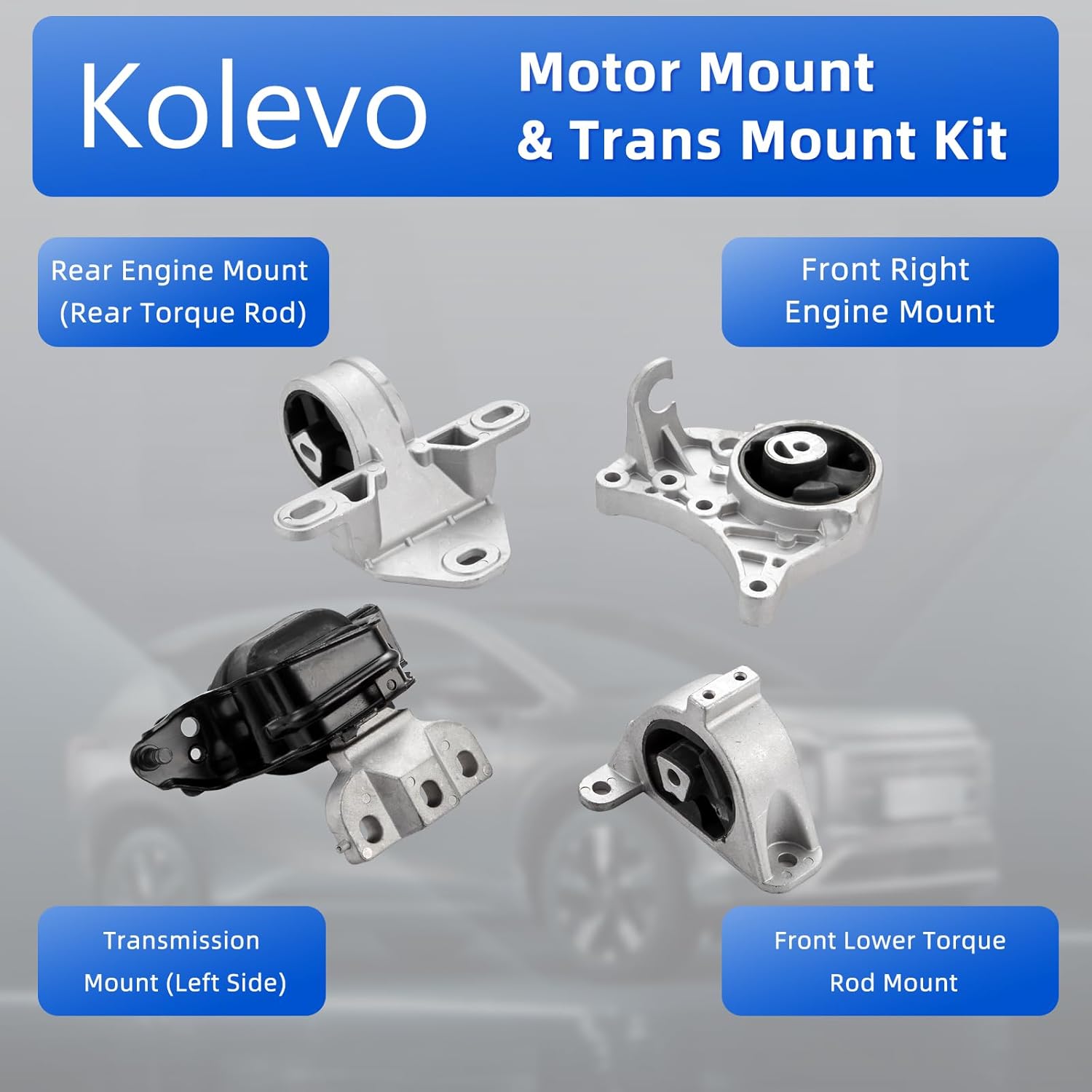 Engine Motor and Transmission Mount Kit for Town Country Grand Caravan 3.3L 3.8L V6 Auto Trans 2001-2007 4861269AD 4861271AA 4861273AA 4861295AA