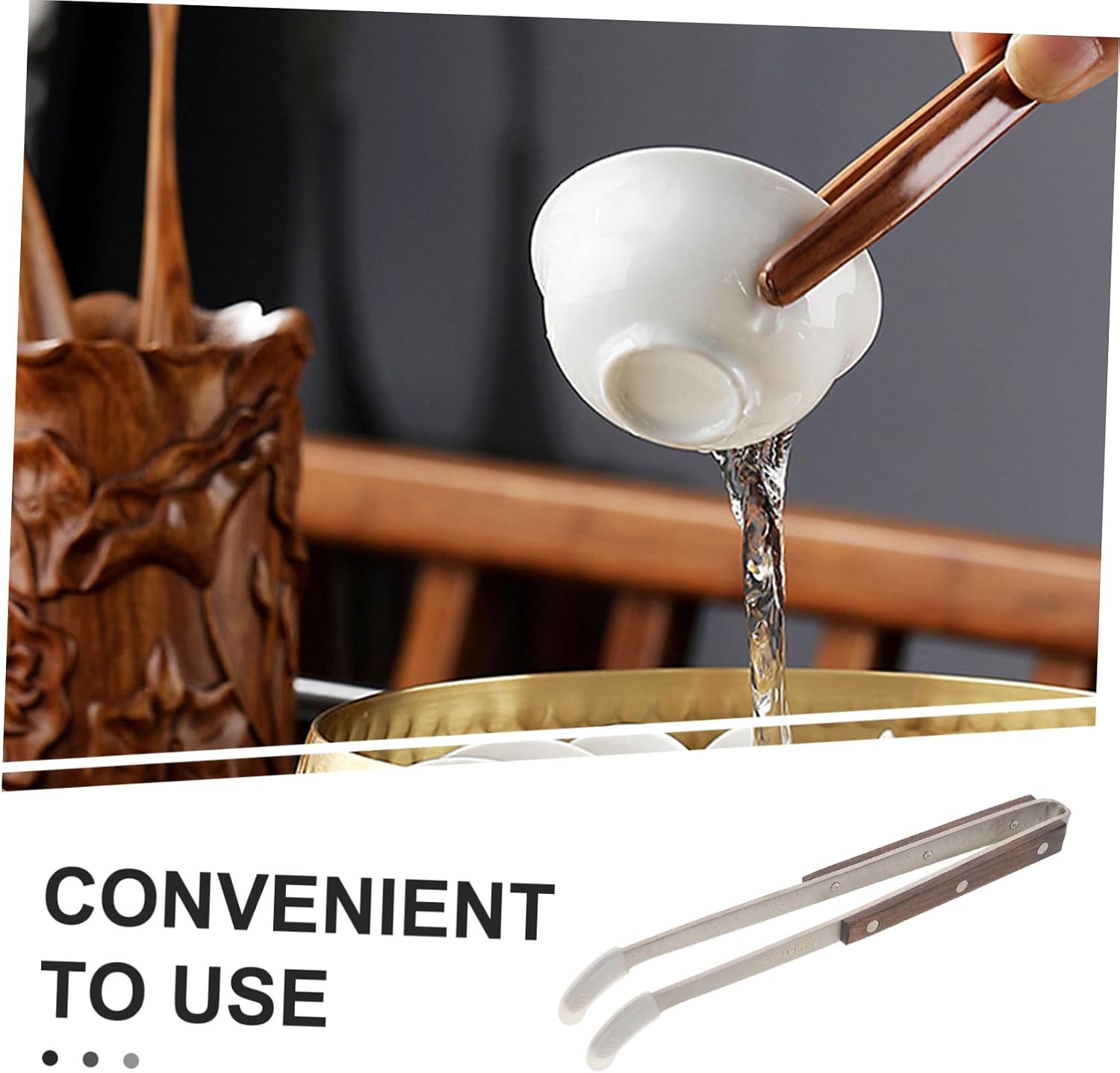 SOLUSTRE Small Tea Tongs Non- Grip Scald Bowl Holder Clip for Kitchen Use Versatile Tea Bag Clamps for Parties Food Desserts and Appetizers