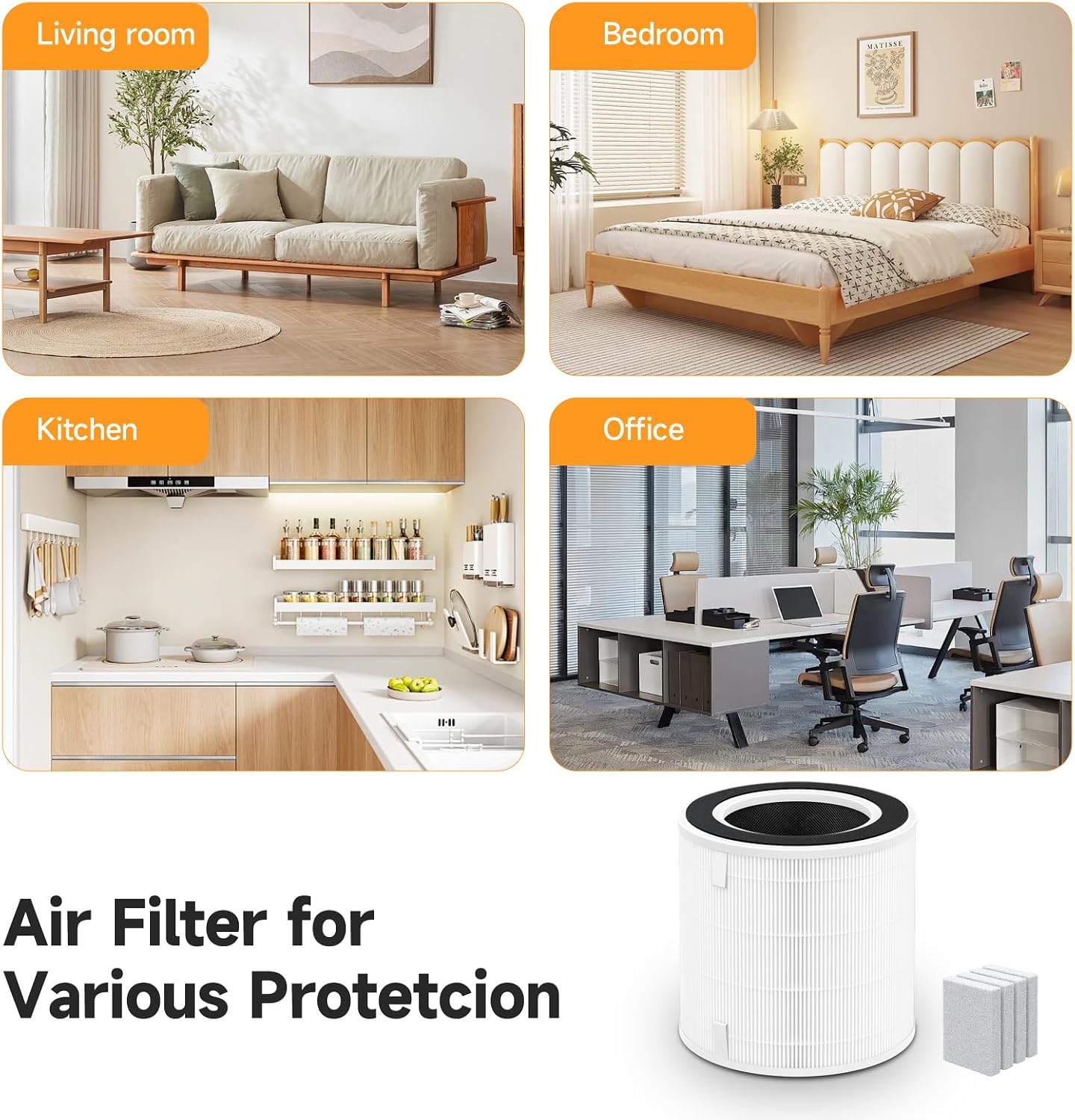 True HEPA Replacement Filter Compatible with SwitchBot Air Purifiers for Home Large Room, 2 Pack 3-in-1 Pet Filter with 8-Pieces Aroma Pad
