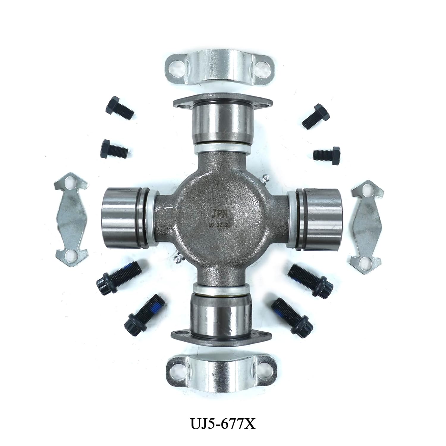 New Universal Joint Kit Replacement for 1760 Series Half Round with Bearing Cap Diameter 1.938 inch x 7.000 inch HR Style Heavy Duty U-Joint (Reference: 5-677X, 5677X, M677X, HD5677X, 7525677X, 877)