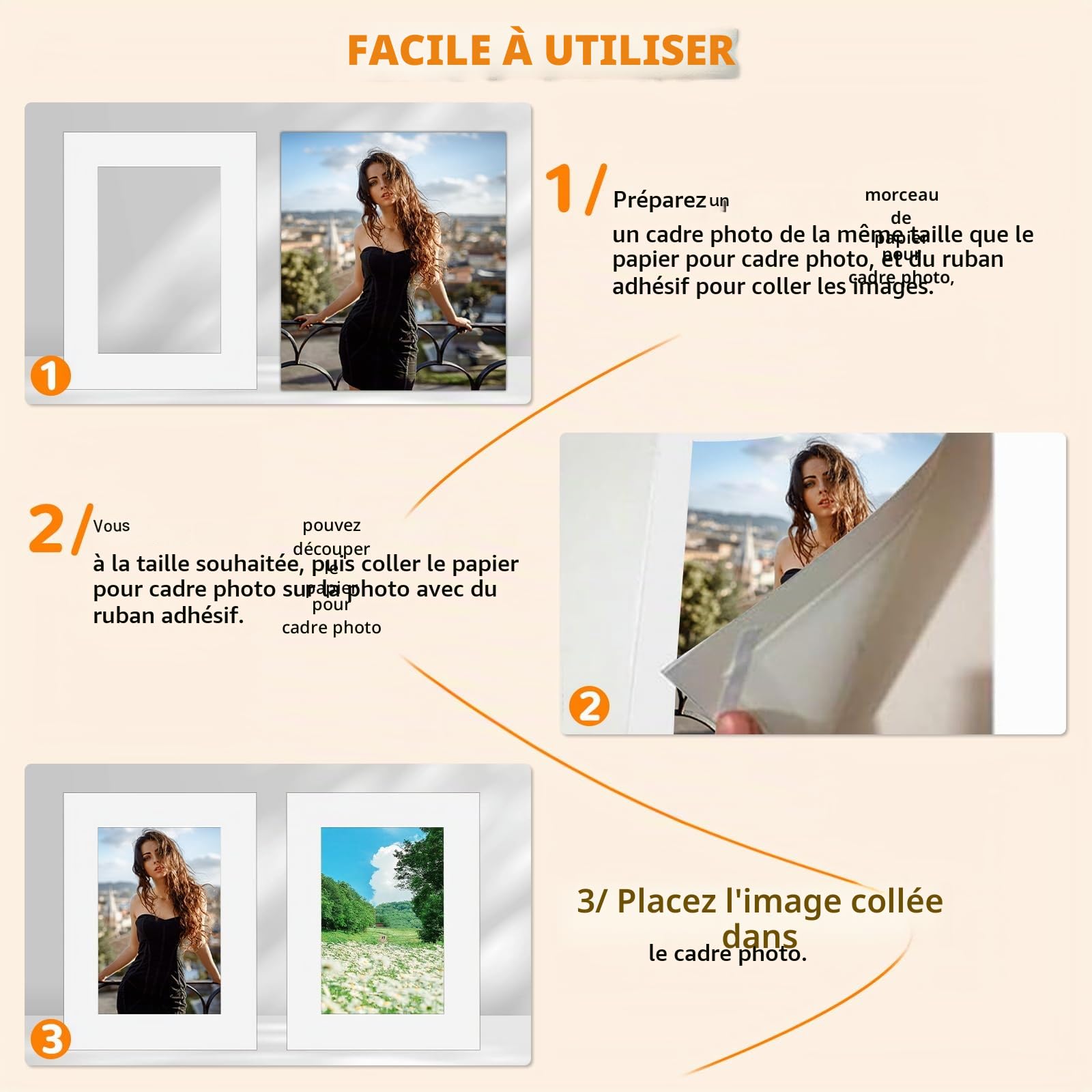 HIMOMO 15 Pièces Passe-Partout en Carton Blanc, Passe Partout 30x40 cm (Intérieure 29,5x19,5 cm) présentation et Protection de Vos Images et Photos pour Photos, Cartes Postales