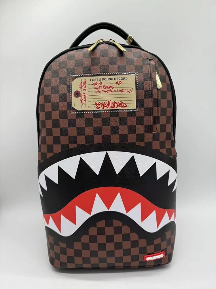 Sprayground Sharks In Paris Lost \u0026 Found zaino, 45,7 x 15,7 x 29,7 cm,  multicolore, in ecopelle resistente, impermeabile, scomparto per laptop,  imbottitura ergonomica : Amazon.it: Informatica