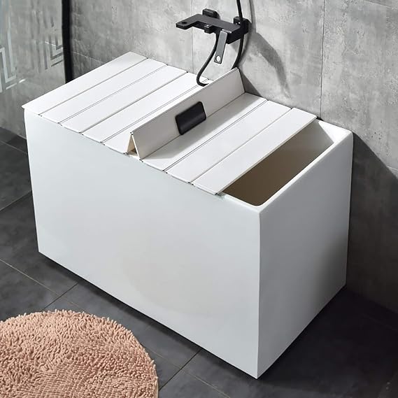 Bathtub Tray, Bathtub Cover Anti-dust Folding Dust Board Bathtub Insulation Cover,Bath Lid,Shutter Bath Lid-White PVC (Size : 175800.6cm)