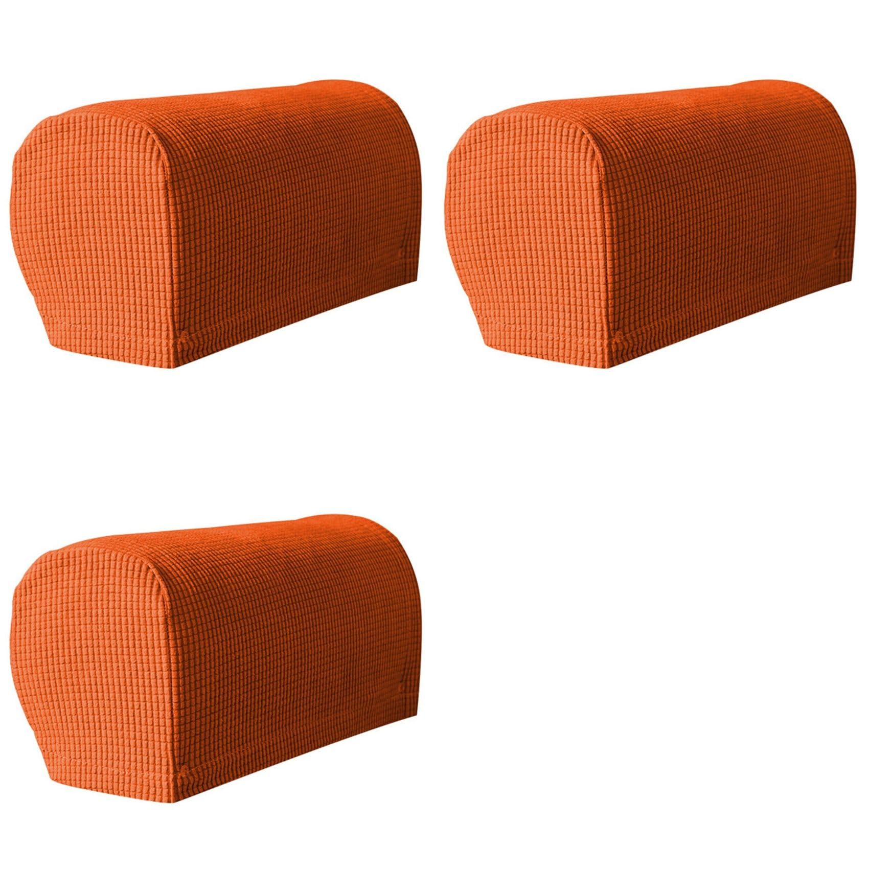 Housses de bras de canapé extensibles et douces lot de 6 protections orange