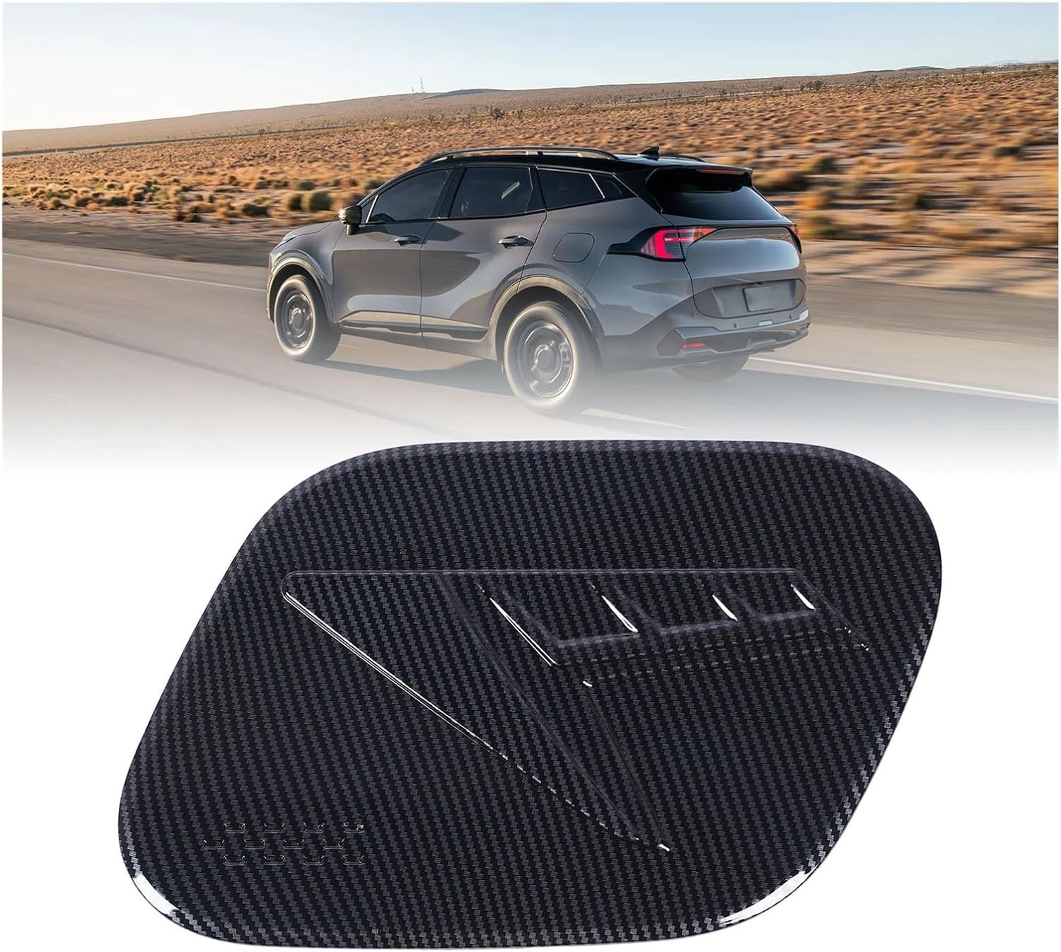 Fuel Filler Door Cover Trim Car Fuel Cover Trim Carbon Pattern Gas Door Trim Decal Sticker Compatible For NQ5 2022-2025