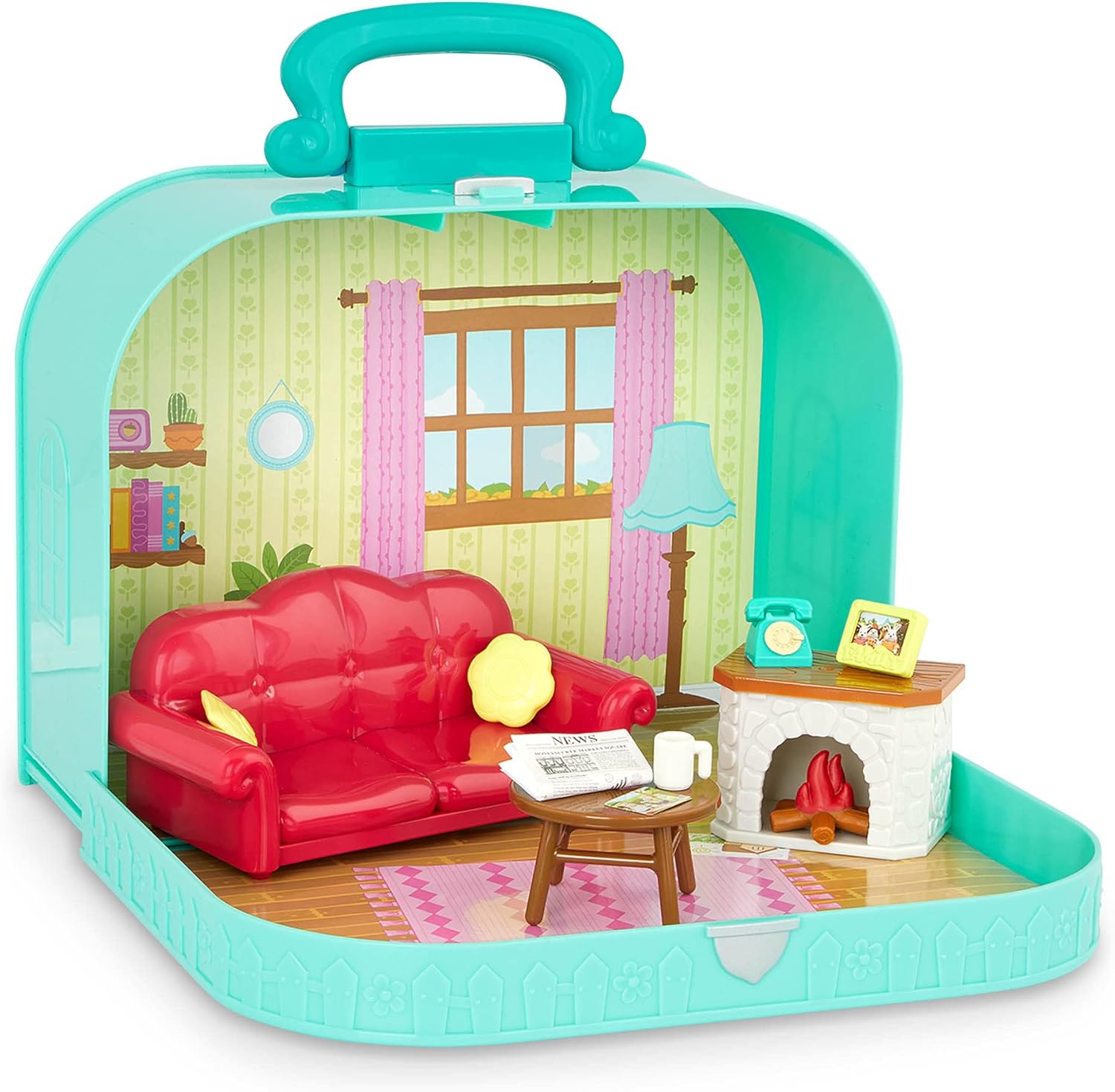 Li'l Woodzeez – Portable Toy Figures Playset – Miniature Furniture & Posable Animal Figures – Includes Couch, Fireplace & Food – Imaginative Play for Kids Ages 3 Years and Up – Collectible Playsets