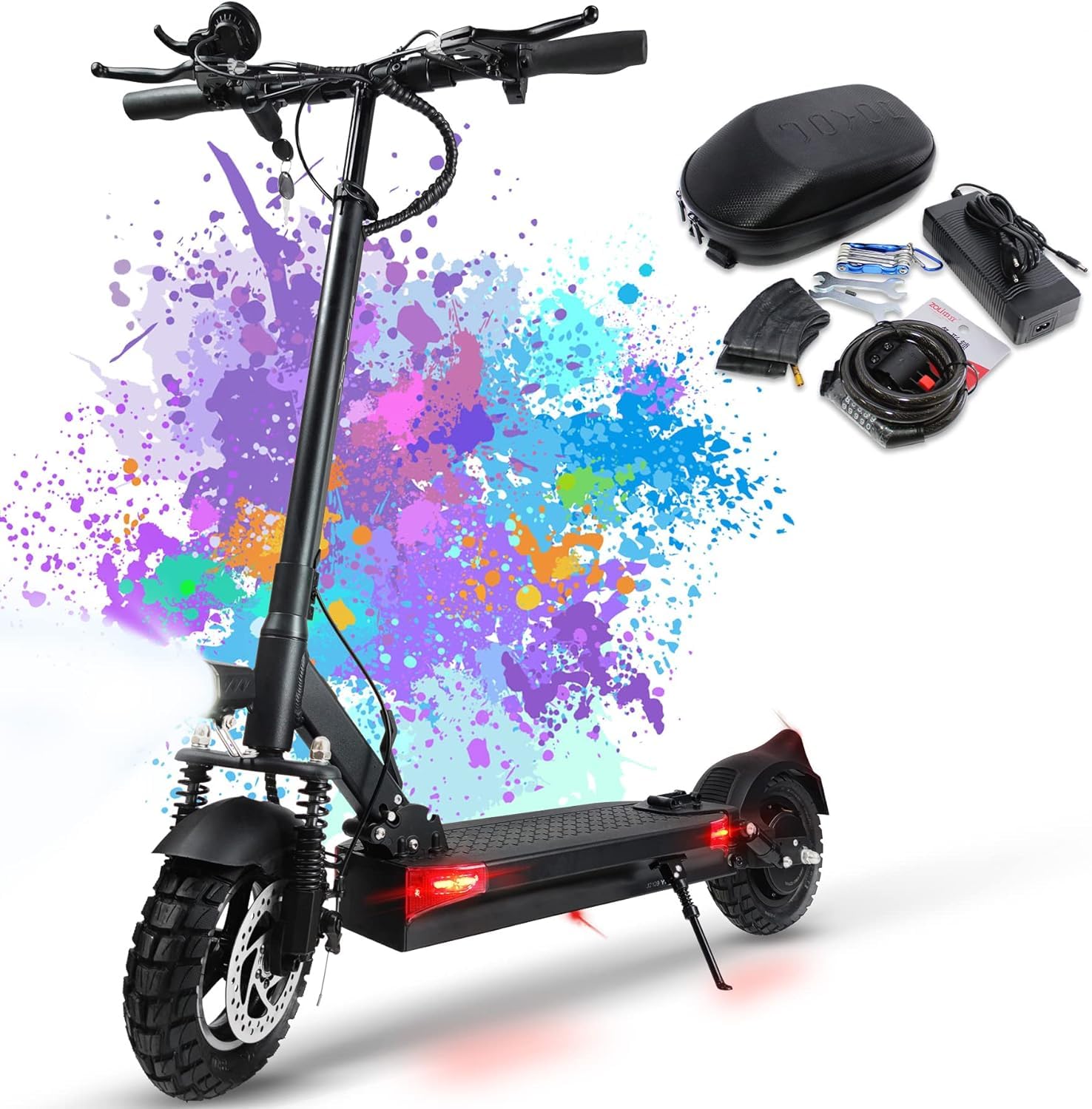 Monopattino Elettrico Adulti 500W | 55-75KM Autonomia - Doppi Ammortizzatori E Freni A Disco - Foto 14