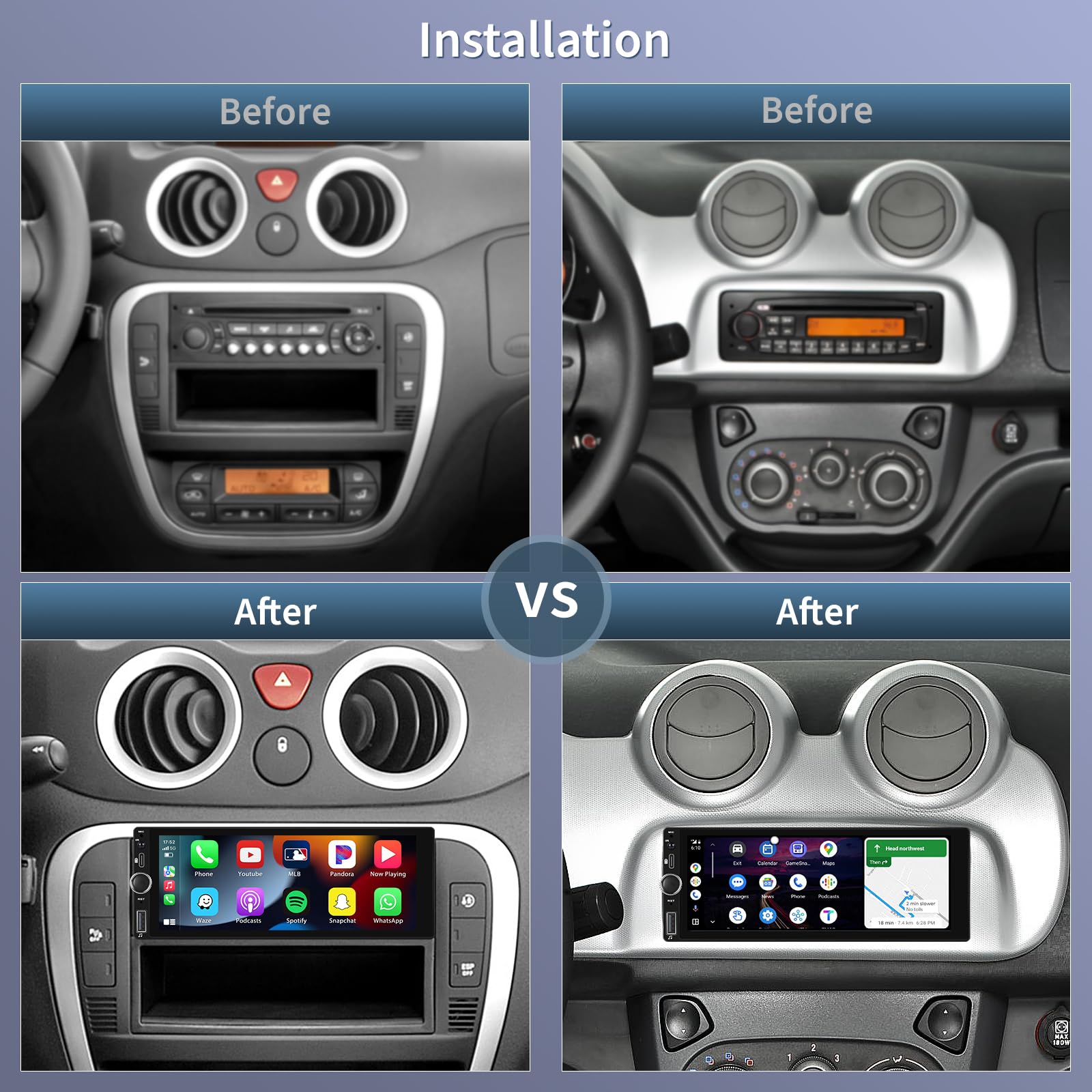 1Din Autoradio Mit Wireless Carplay & 6,86" Touchscreen – Inkl. Android Auto & Rückfahrkamera