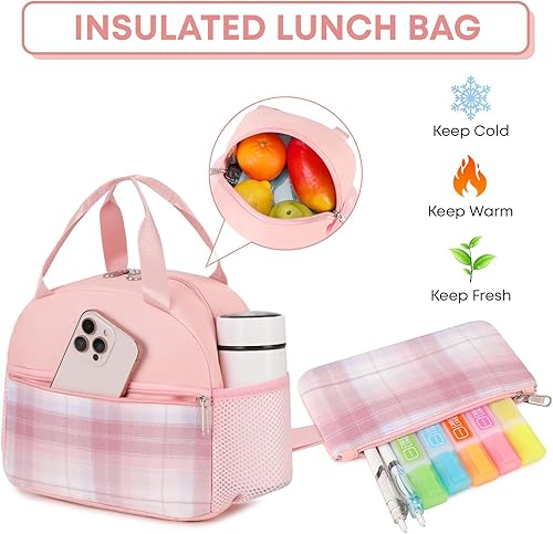 Miniatura 5 de Mochila Escolar de 3 Piezas Para Estudiantes Mujeres Universidad Secundaria Preparatoria Adolescentes Niñas Bolsa de Libros Impermeable Bolsa para