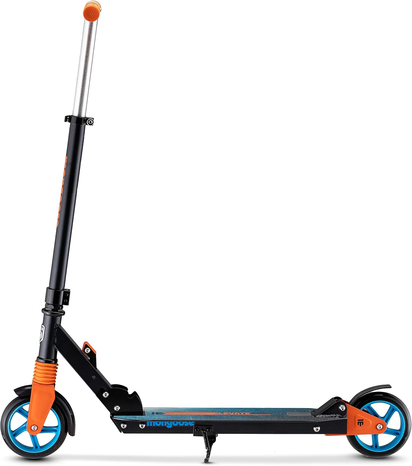 Mongoose Elevate Duo Youth/Adult Folding Kick Scooter, Ages 8 Years and Up, Kickstand, Max Rider Weight 220 Pounds