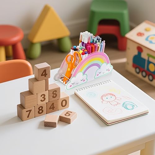 Miniatura 7 de Soporte para lápices para escritorio, soporte acrílico para lápices, arco iris, mesa de escritorio, organizador de escritorio, caja de