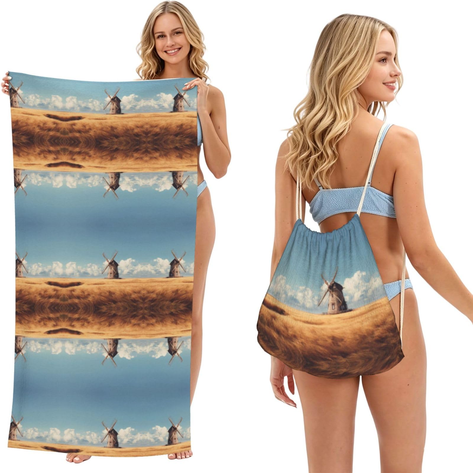 Sac à dos serviette de plage grand format contre l'encombrement des vacances