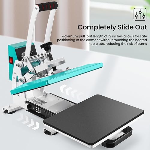 Miniatura 4 de Máquina de prensa de calor de 12 x 10 pulgadas para camisetas, impresora digital de sublimación industrial para transferencia de calor, máquina
