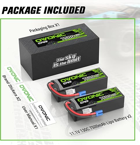 Miniatura 6 de OVONIC 3S LiPo Batería 7500mAh 11.1V 130C RC Batería con EC5 Conector