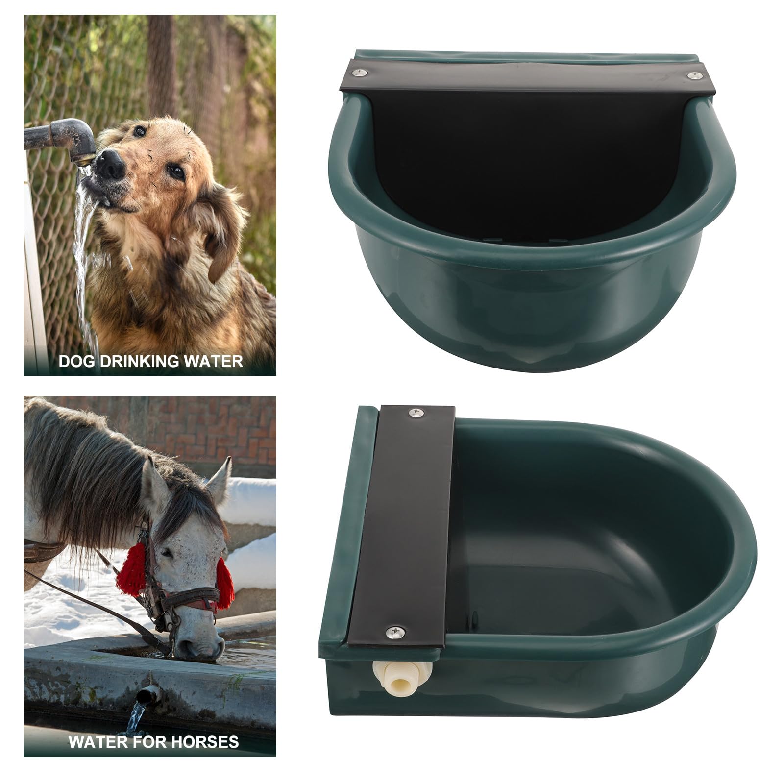 TEHAUX Abbeveratoio Automatico Livello Acqua Costante per Bestiame in Plastica Ciotola per Acqua Potabile ad Uso Automatico per Cavalli e Animali da Fattoria