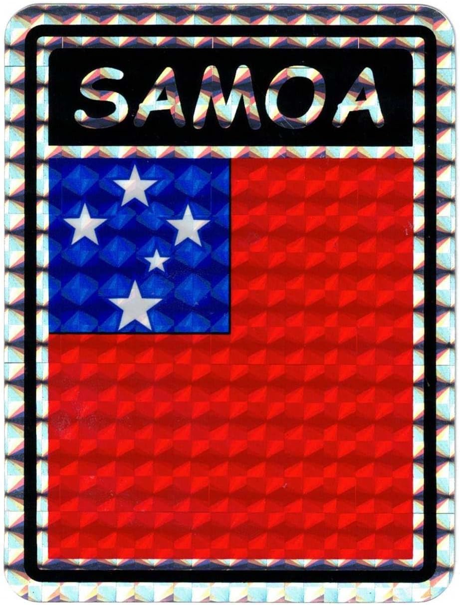 Pack of 24 Western Samoa Country Flag Reflective Decal Bumper Sticker DC-202