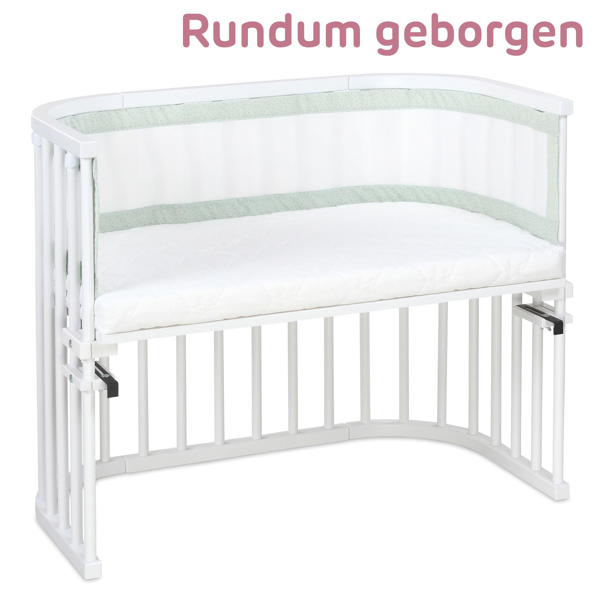 babybay Gniazdko 3D Mesh Royal pasuje do modelu oryginalnego, miętowe, błyszczące kropki, złote