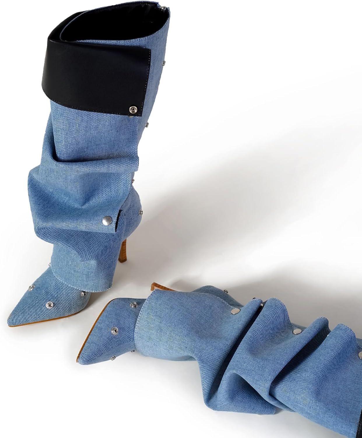 Lymphvity Women's Knee High Boots Pointed Toe Stiletto Heel Tall Boots Back Zipper Dress Sexy Heeled Long Boots - Image 4