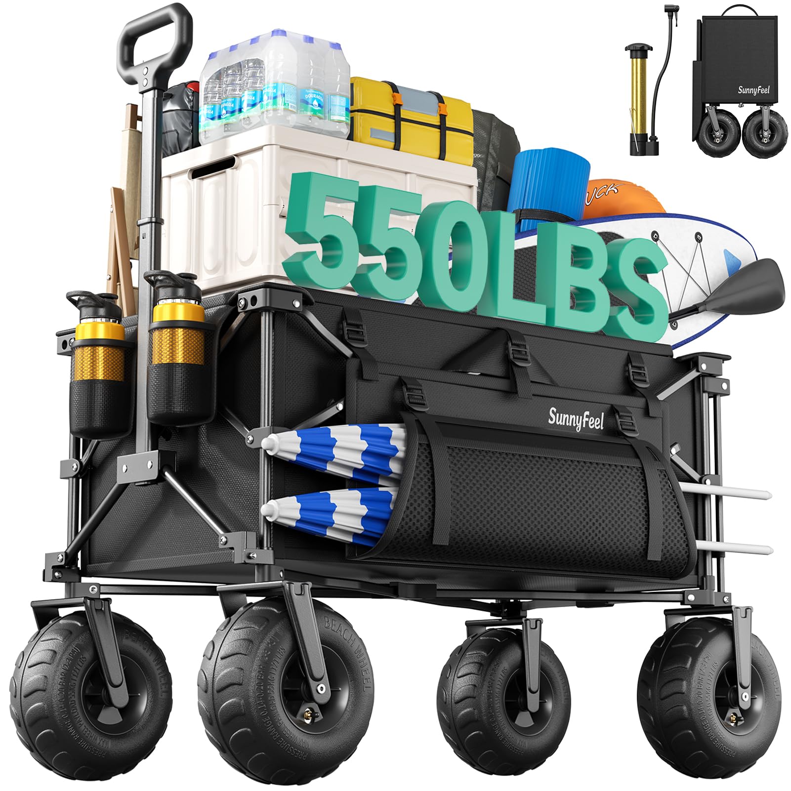 Photo 1 of SUNNYFEEL Beach Wagon - 300L Capacity, 550lbs Load