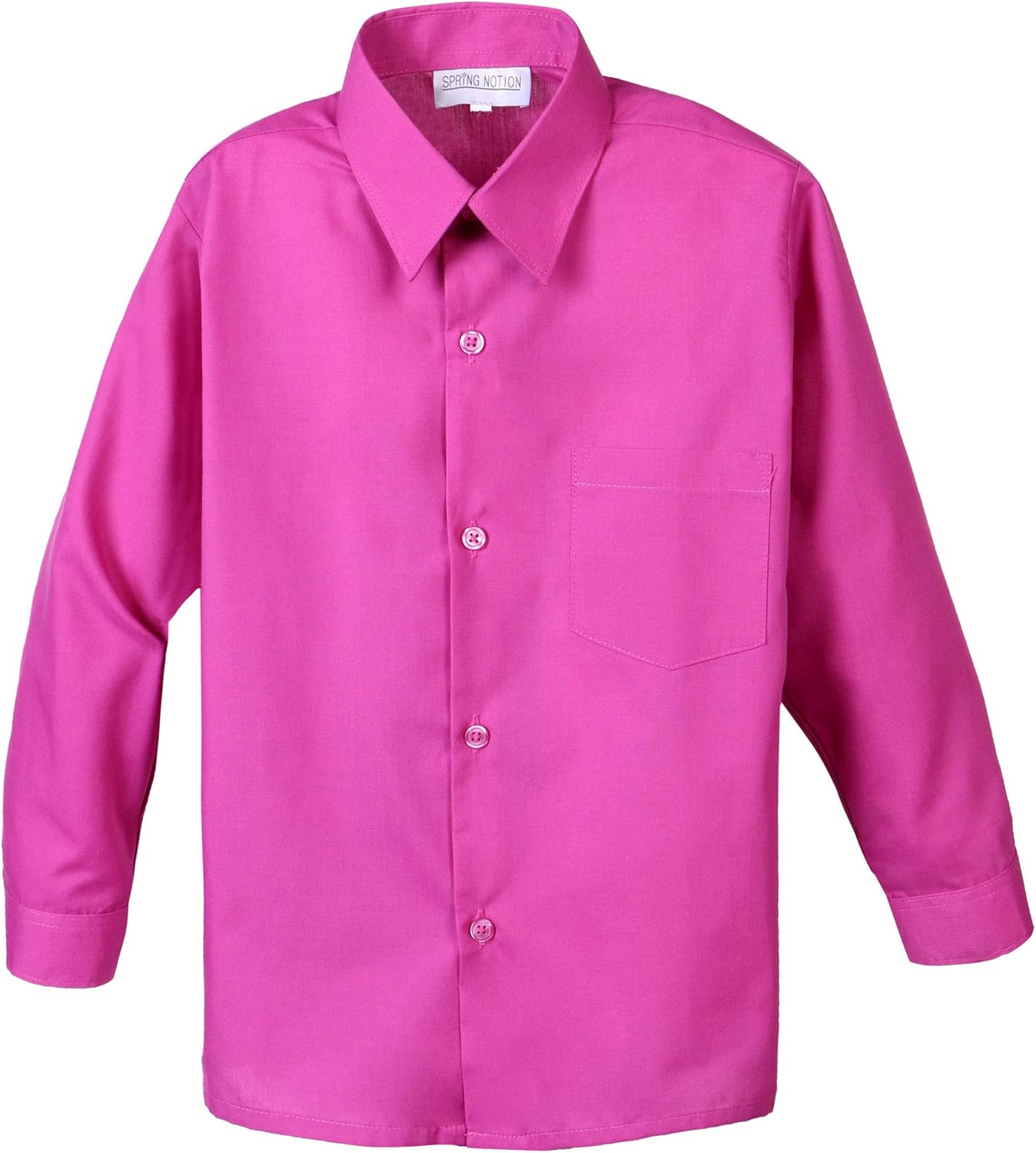 Spring Notion Baby Boys' Long Sleeve Dress Shirt: Clothing