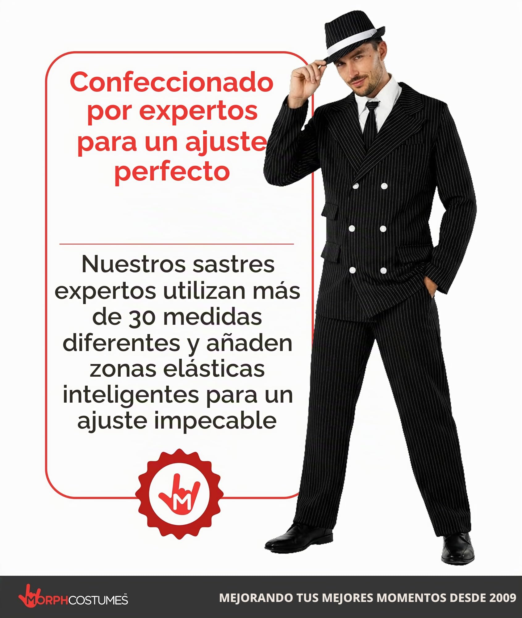 Fun Shack Disfraz Gangster Hombre, Disfraz Mafioso Hombre, Disfraz Años 20 Hombre, Disfraz Carnaval Hombre