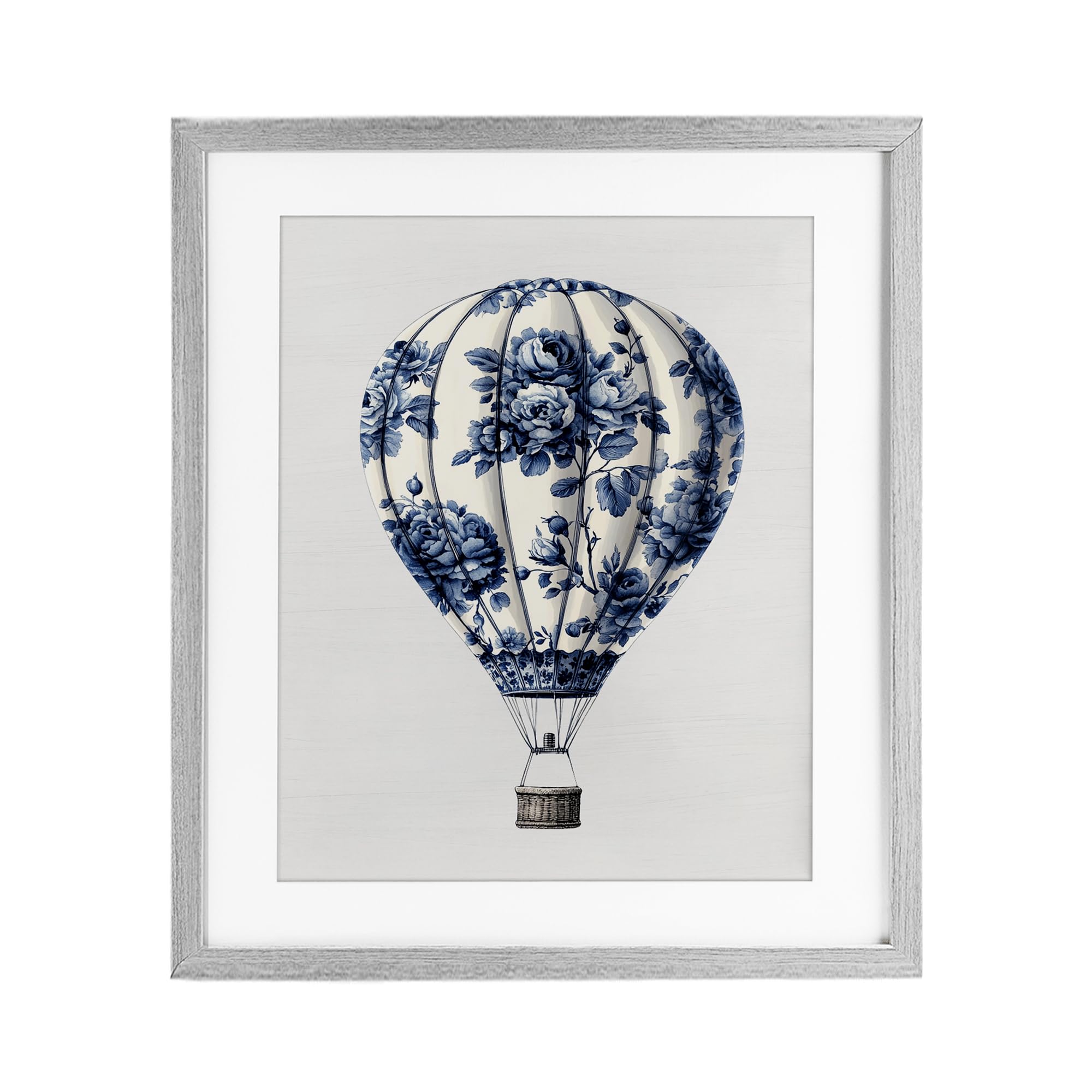 Montgolfière grise affiche vintage Stupell pour décoration salon rétro chic