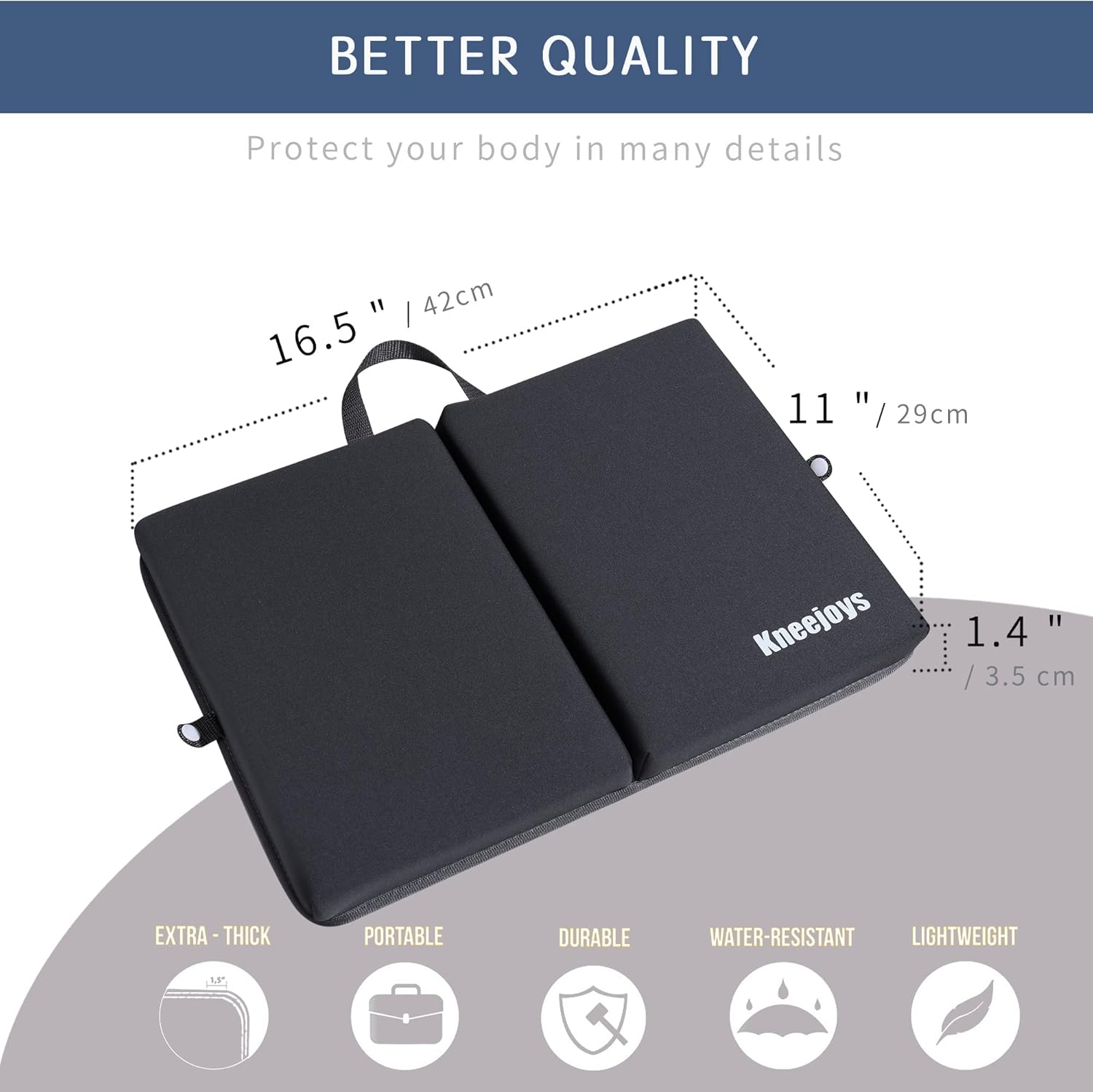 Bath Kneeler Pad for Women & Men - Baby Bath Kneeler, Garden Kneeling Pads, Yoga Knee Cushion (Gray)