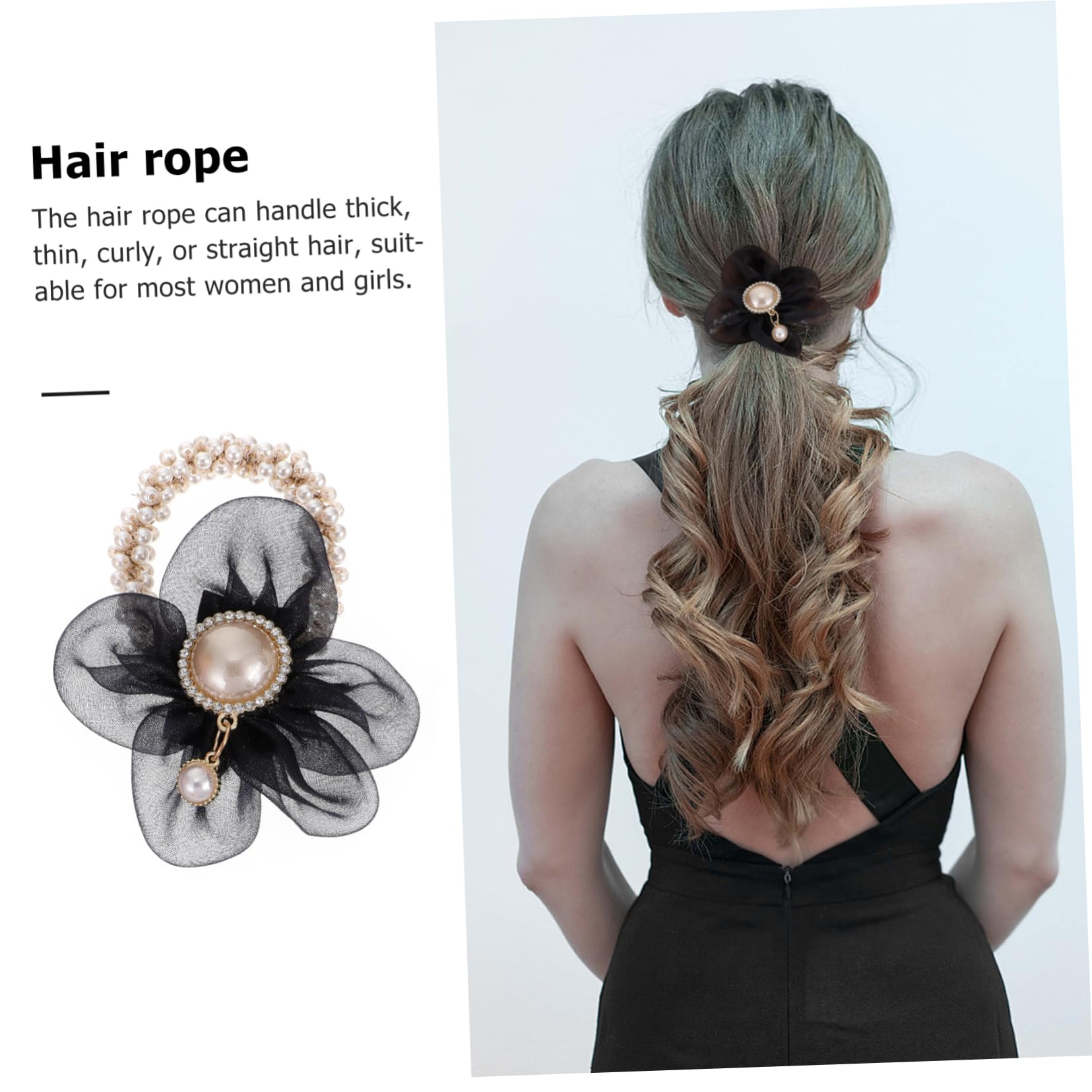 LALAFINA 20stücke Teiliges Kreativer Haargummis Mit Sonnenblumen-design Und Perlen Für Mädchen Und Für Geeignet Modisches Haarschmuck-accessoire